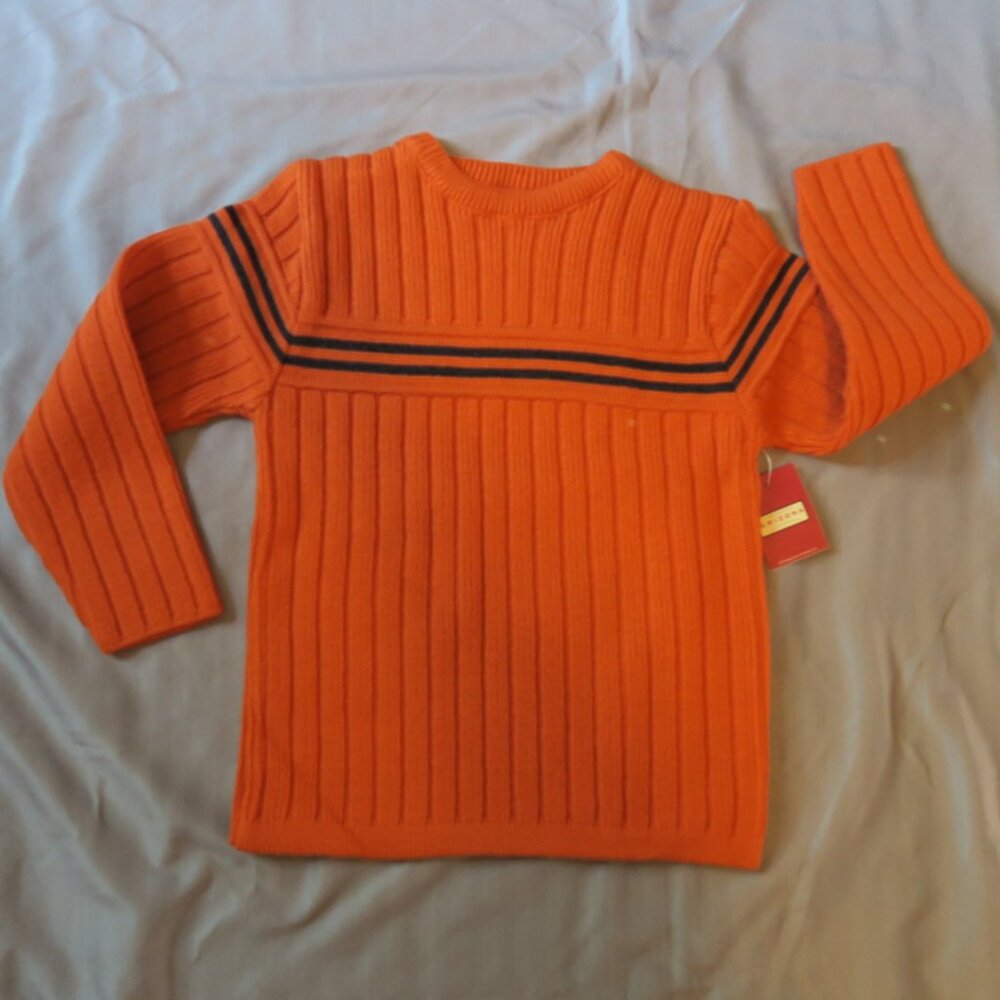 Arizona Jean Company Boys Burnt Orange & Charcoal Sweater Size Med 5/6 NWT
